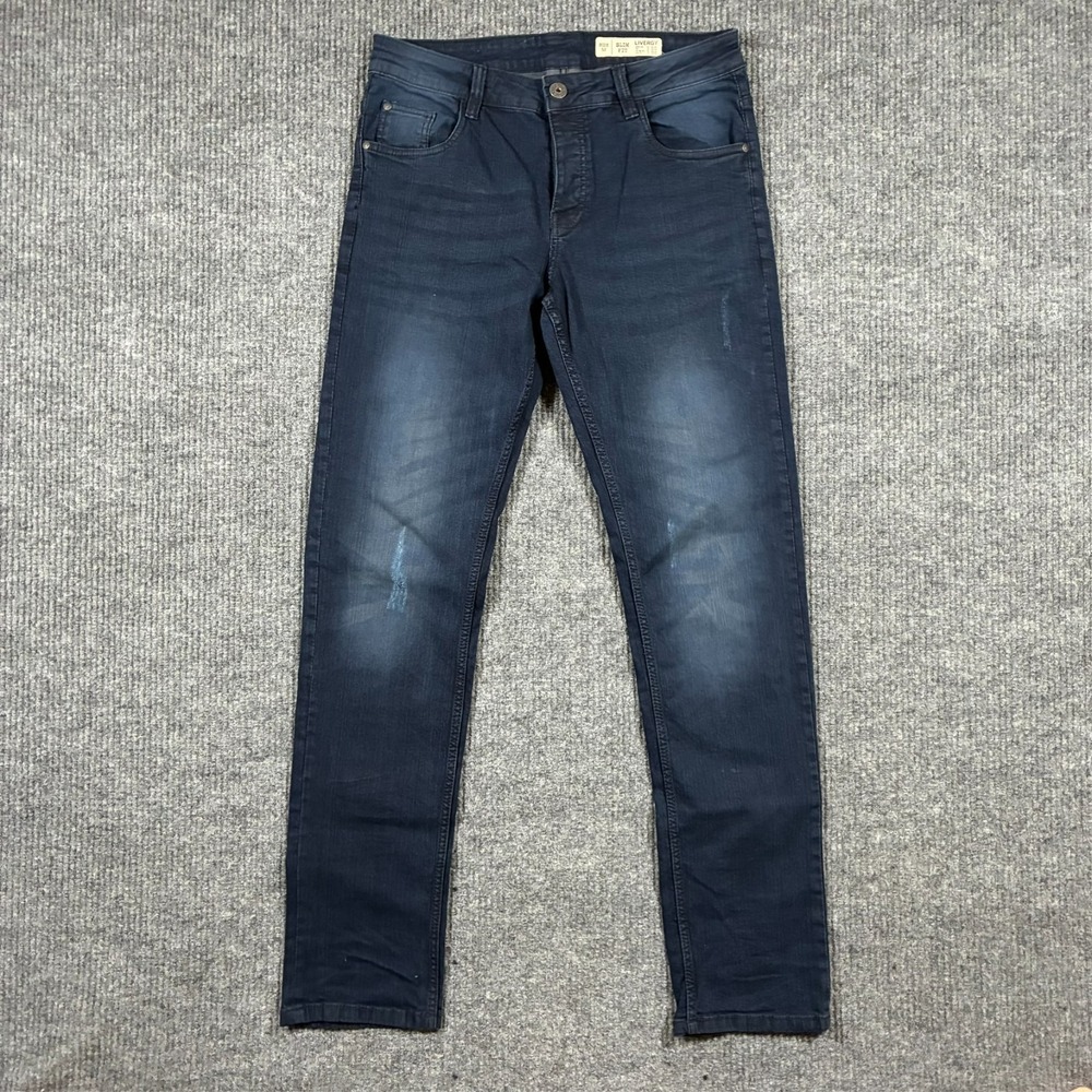 Livergy Slim Fit Jeans Mens Size 36x34 Blue Denim Stretch Low Rise EU 52‎